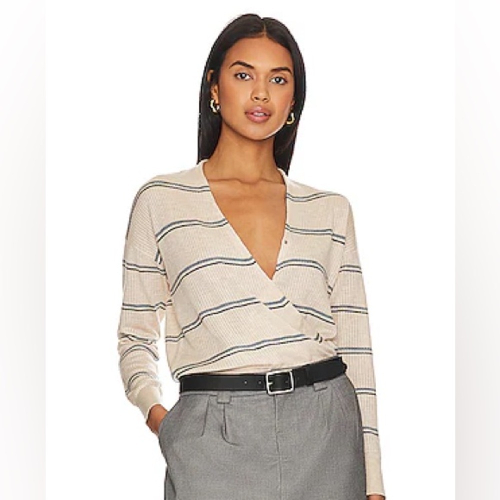 Heartloom Simona Top with Blue Stripes, Medium